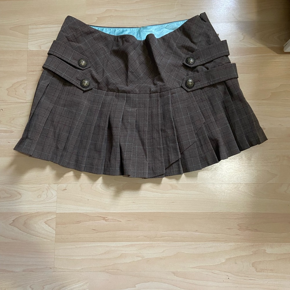 Brown Pleated Women's Skirt